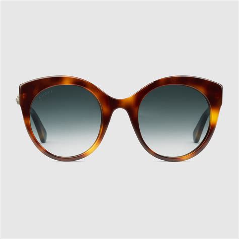 gucci contrast acetate cat-eye sunglasses brown pattern|Gucci Cat.